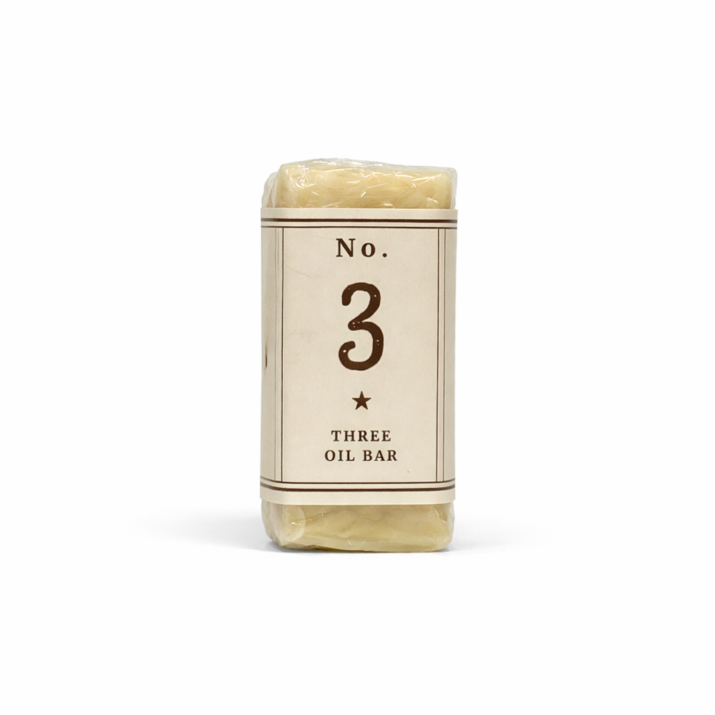 No. 3 Bar Soap ingredients – saponified avocado, coconut, and olive oil